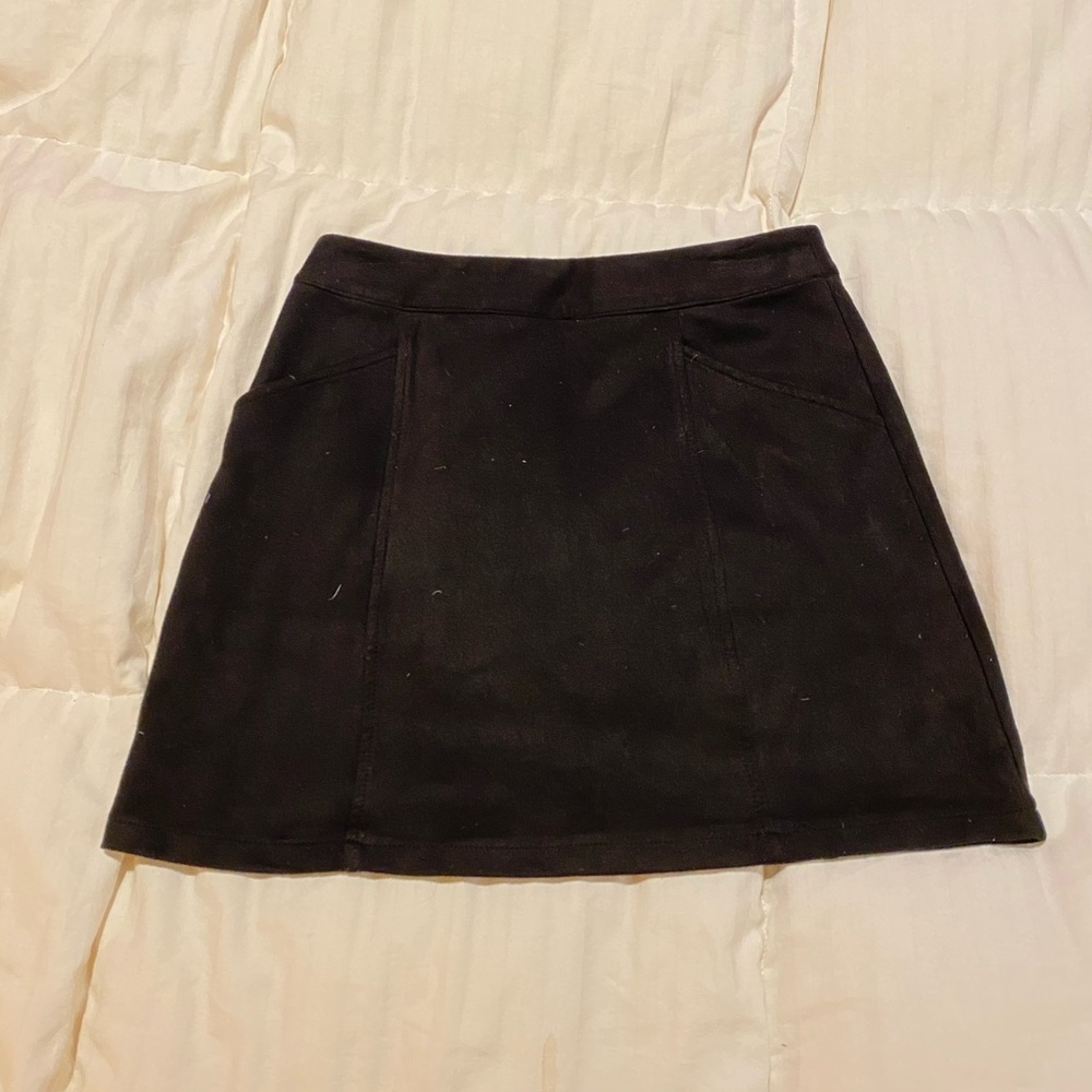 Black Suede Mini Skirt- With pockets!!!